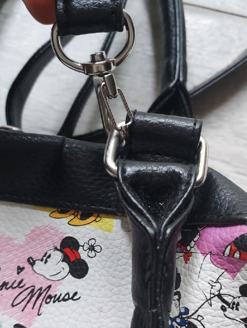 Disney Printed Satchel, Bag,Purse with Black Trim and Multicolor Characters - Picture 7 of 15